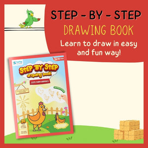 PepPlay Step by Step Drawing Book - Cute Farm Animals Theme - Coloring Book