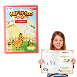 PepPlay Step by Step Drawing Book - Cute Farm Animals Theme - Coloring Book
