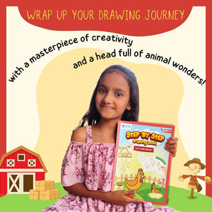 PepPlay Step by Step Drawing Book - Cute Farm Animals Theme - Coloring Book