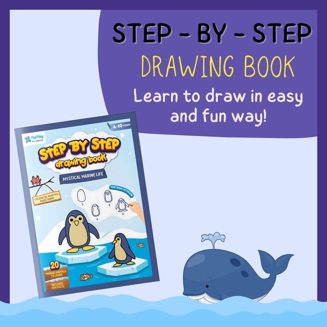 PepPlay Step by Step Drawing Book - Mystical Marine Life Theme - Coloring Book