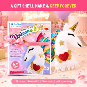 PepPlay Unicorn Pillow DIY Kit 43 Pieces | The Mom Store - Throw Pillow