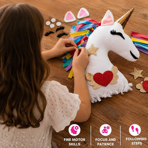 PepPlay Unicorn Pillow DIY Kit 43 Pieces | The Mom Store - Throw Pillow