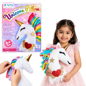 PepPlay Unicorn Pillow DIY Kit 43 Pieces | The Mom Store - Throw Pillow