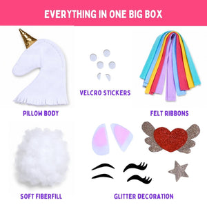 PepPlay Unicorn Pillow DIY Kit 43 Pieces | The Mom Store - Throw Pillow