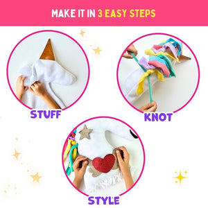 PepPlay Unicorn Pillow DIY Kit 43 Pieces | The Mom Store - Throw Pillow