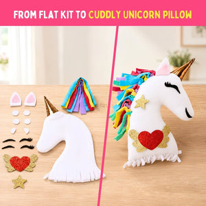 PepPlay Unicorn Pillow DIY Kit 43 Pieces | The Mom Store - Throw Pillow