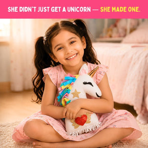 PepPlay Unicorn Pillow DIY Kit 43 Pieces | The Mom Store - Throw Pillow