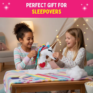 PepPlay unicorn pillow DIY kit art craft activity kit for kids 43pieces - Throw Pillow