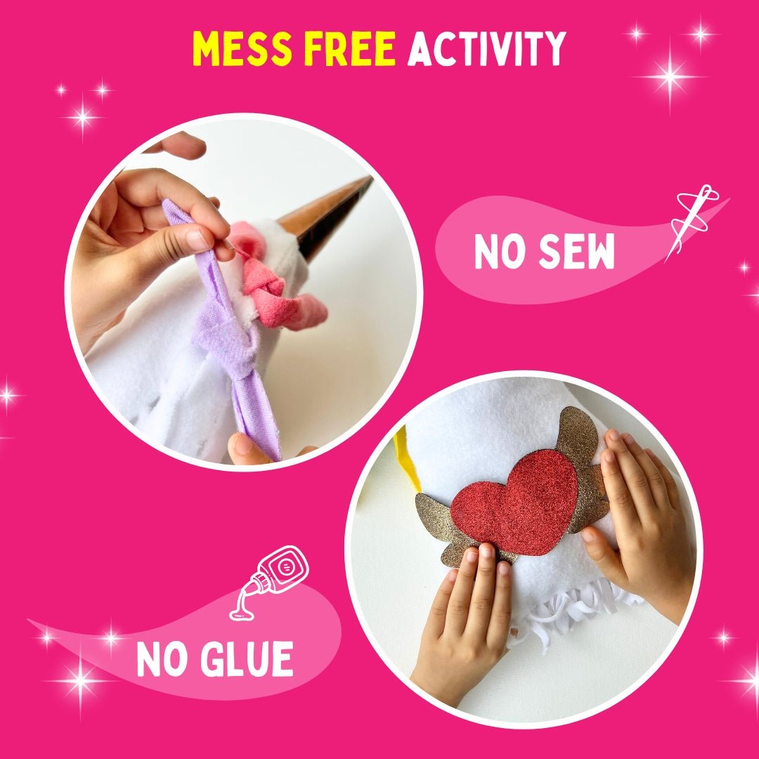 PepPlay unicorn pillow DIY kit art craft activity kit for kids 43pieces - Throw Pillow