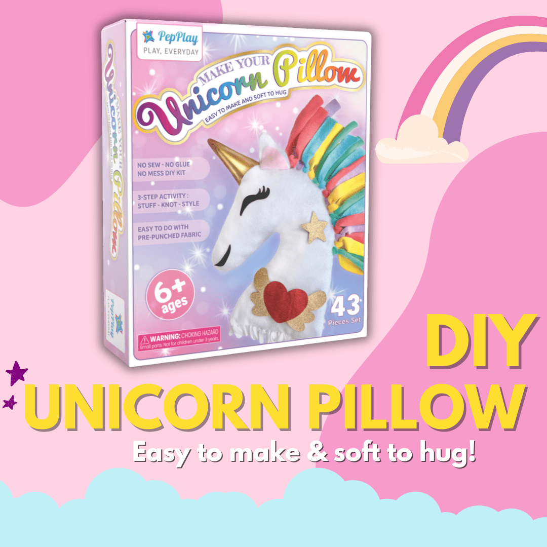 PepPlay unicorn pillow DIY kit art craft activity kit for kids 43pieces - PP20704