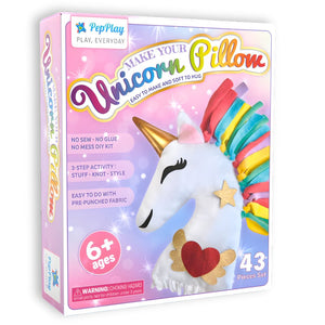 PepPlay unicorn pillow DIY kit art craft activity kit for kids 43pieces - Throw Pillow