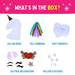 PepPlay unicorn pillow DIY kit art craft activity kit for kids 43pieces - Throw Pillow