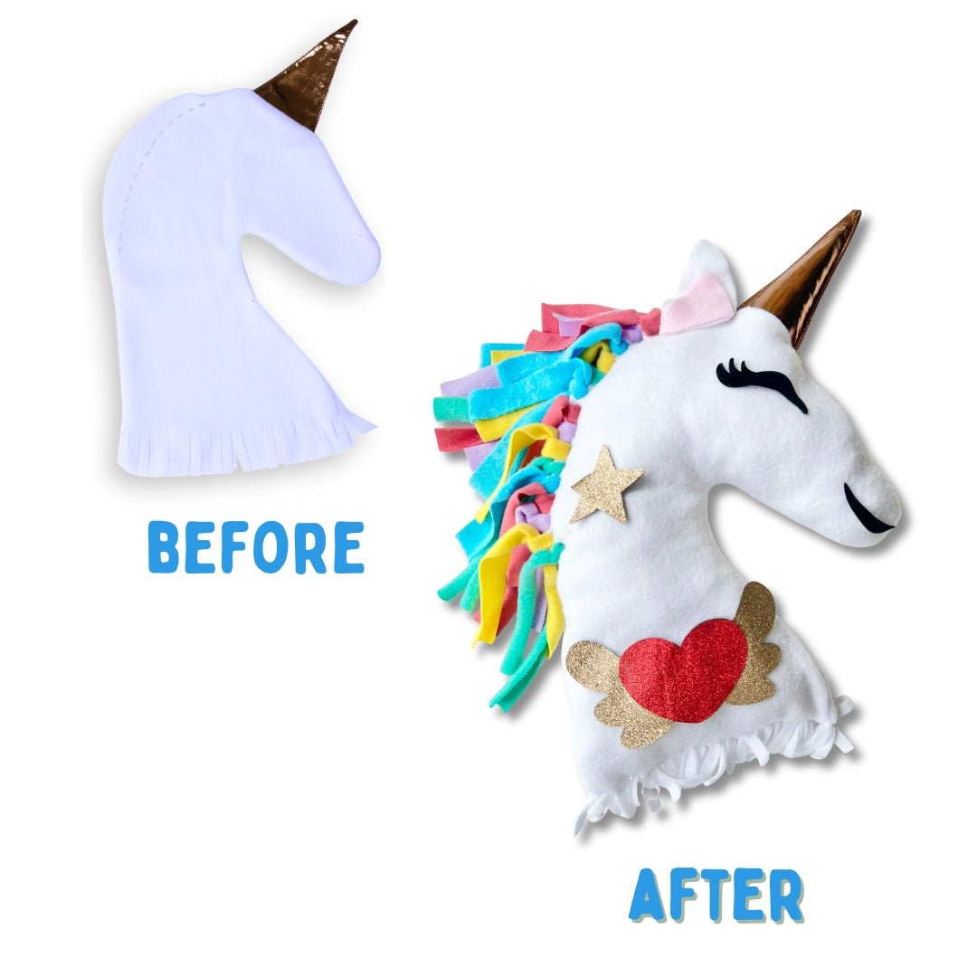 PepPlay unicorn pillow DIY kit art craft activity kit for kids 43pieces - Throw Pillow