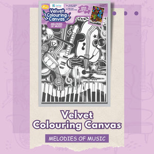 Pepplay Velvet Colouring Card Canvas - Melodies Of Music - PP20105