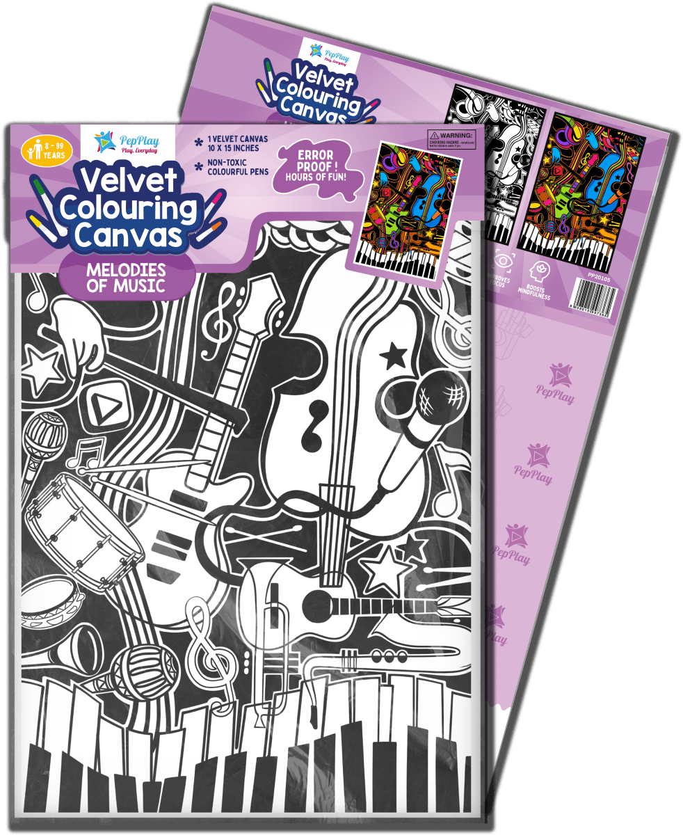 Pepplay Velvet Colouring Card Canvas- Melodies Of Music - PP20105