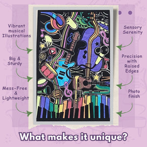 Pepplay Velvet Colouring Card Canvas - Melodies Of Music - PP20105