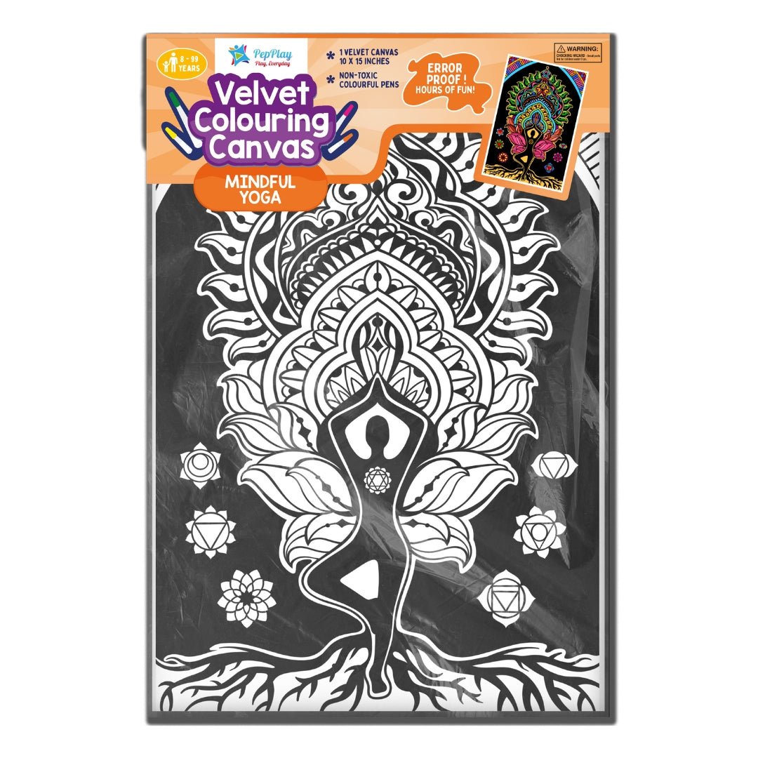 Pepplay Velvet Colouring Card Canvas - Mindful Yoga - Art & Craft