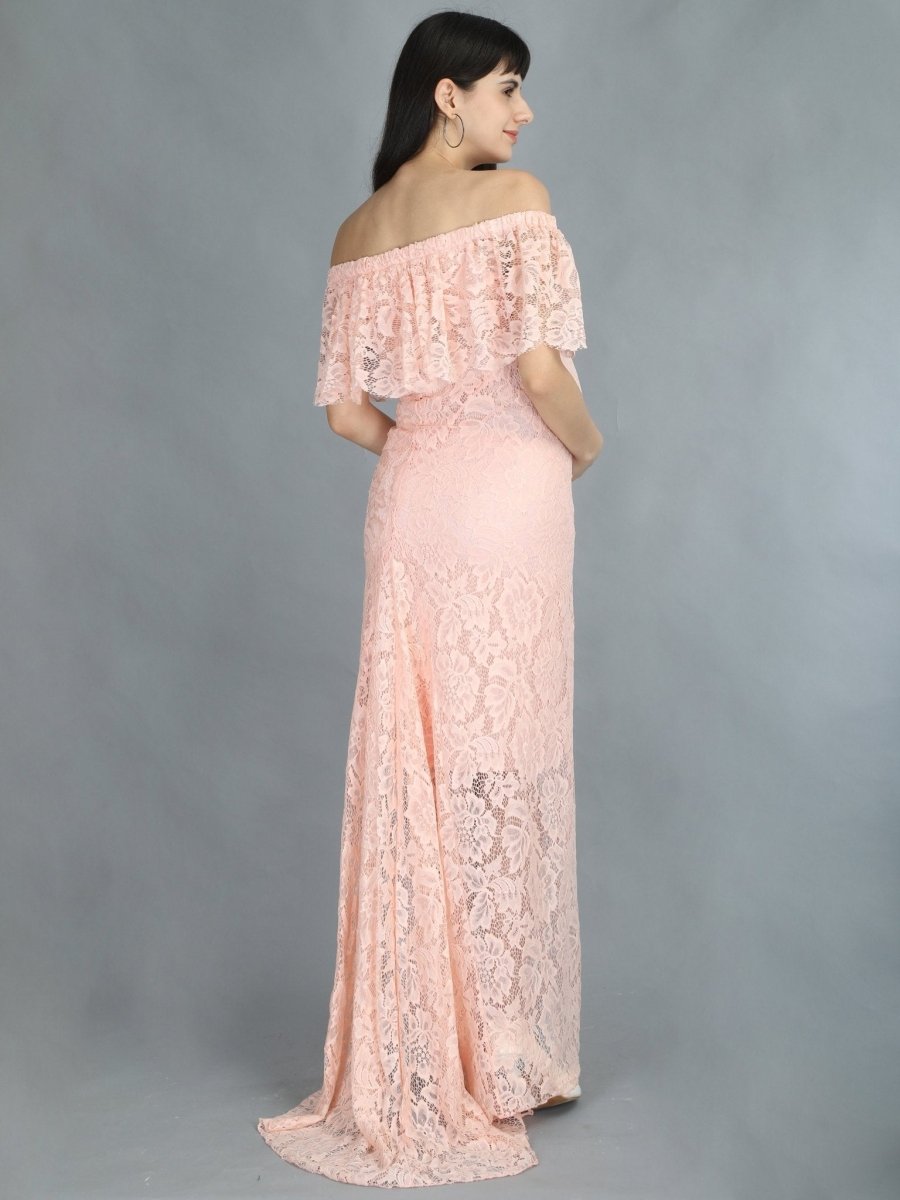 Petal Peach Maternity Dress - DRSP-PTLPH-S