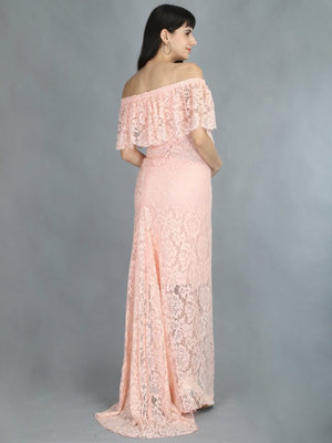 Petal Peach Maternity Dress - DRSP-PTLPH-S