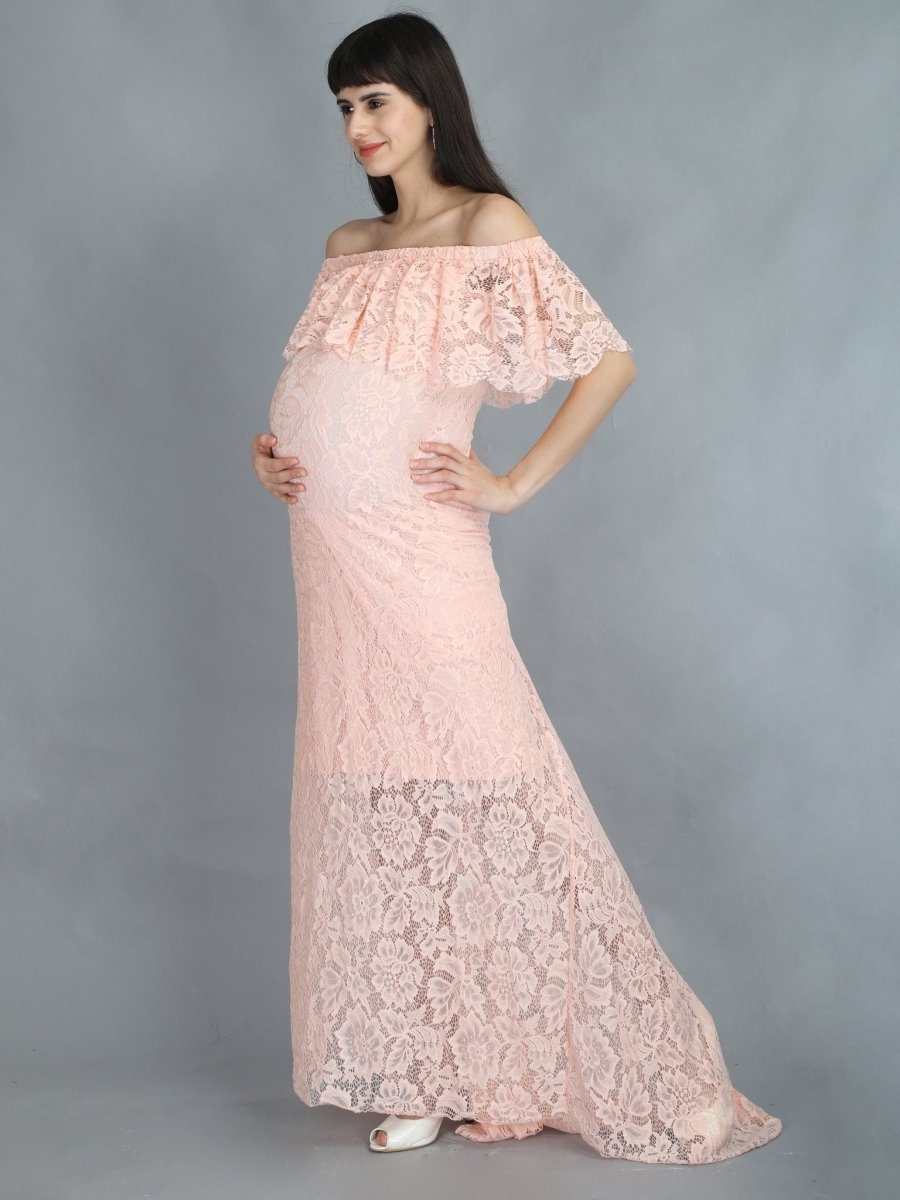 Petal Peach Maternity Dress - DRSP-PTLPH-S