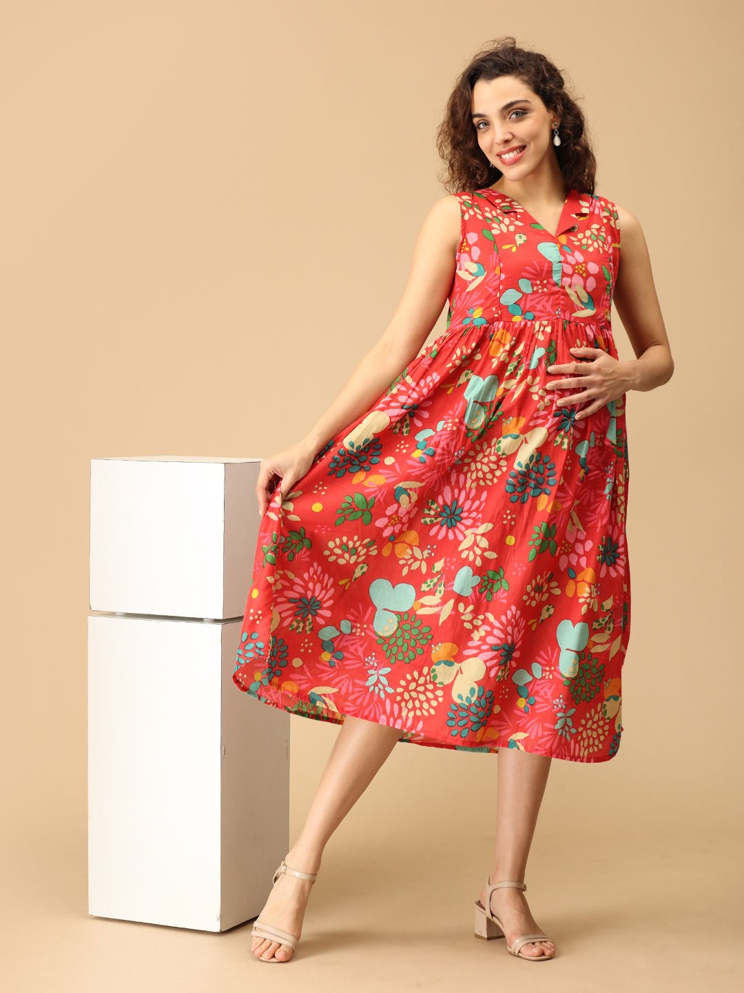 Petal Pop Maternity and Nursing Dress - DRS - SK - PTLPR - S
