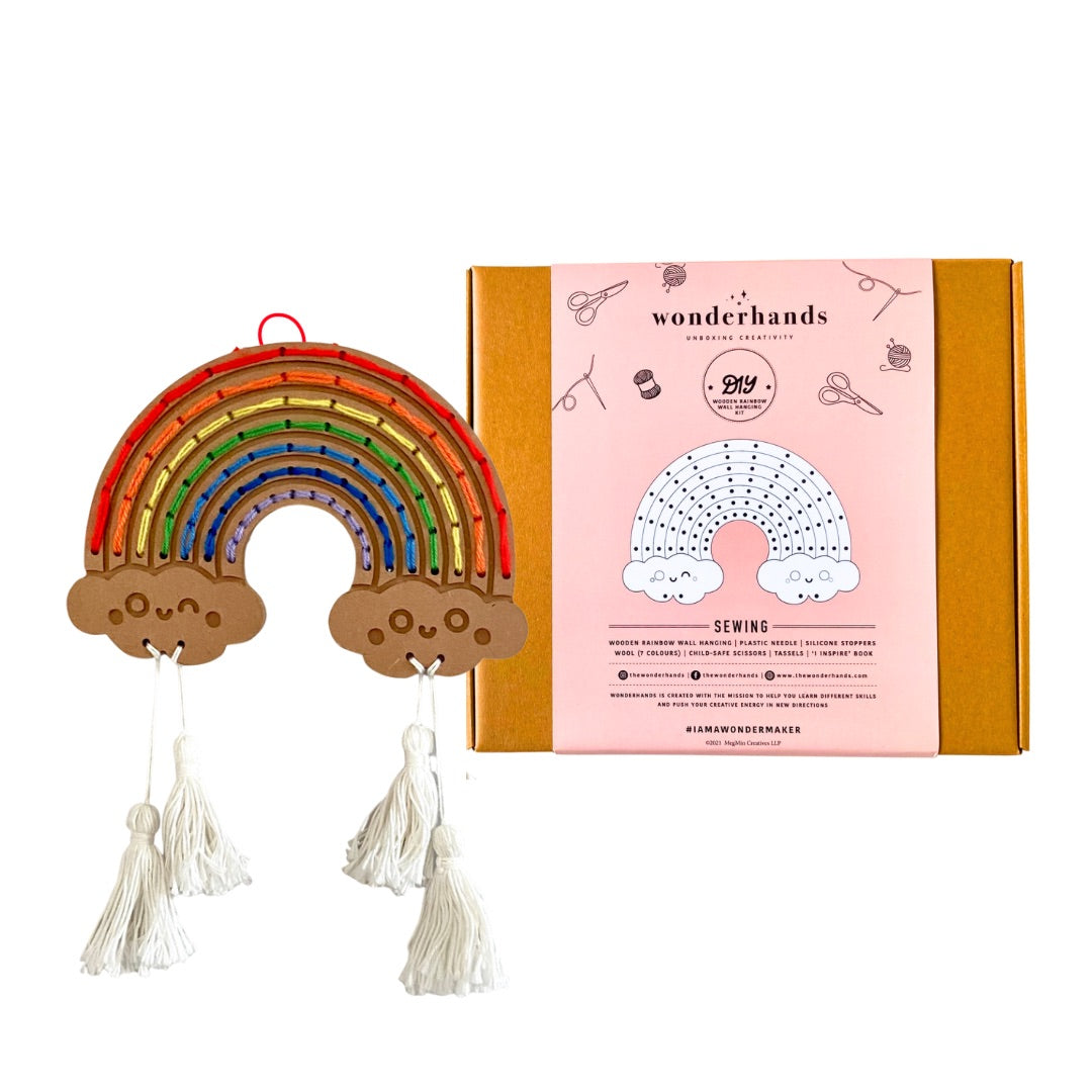 WonderHands Wooden Rainbow Sewing/Lacing DIY Kit