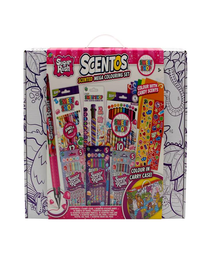 SCENTOS Sugar Rush Sweet Shop Mega Colouring Set