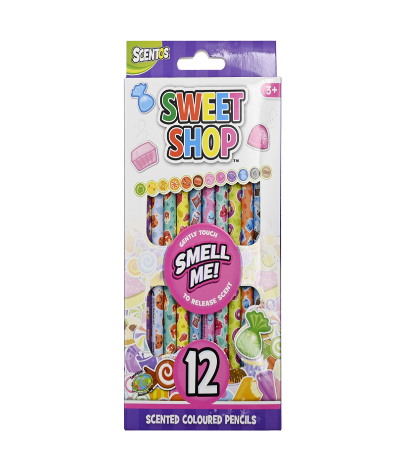 Scentos Sweet Shop Scented Colour Pencils, Pack of 12