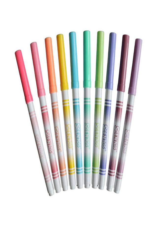  Scentos Scented Pastel Color Fine Line Markers Pack of 10