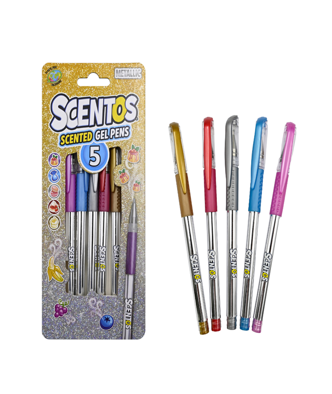  Scentos Scented Metallice Gel Pens Pack of 5