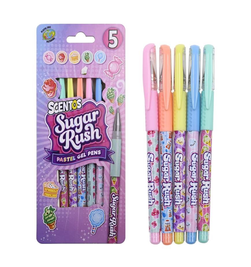 Scentos Sugar Rush Scented Pastel Gel Pens, Pack of 5