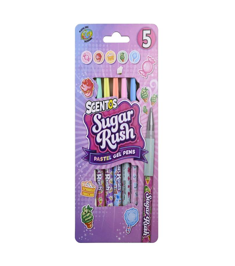 Scentos Sugar Rush Scented Pastel Gel Pens, Pack of 5