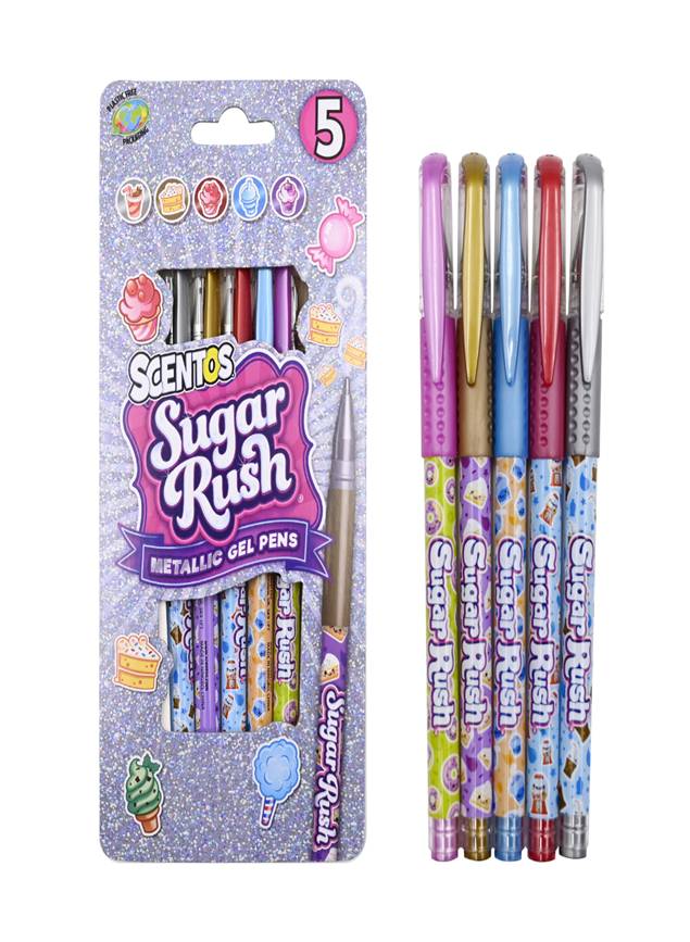 SCENTOS Sugar Rush Scented Metallic Gel Pens, Pack of 5