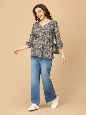 Pigment Pranks Maternity and Nursing Top - MAT - SD - PGMPR - S