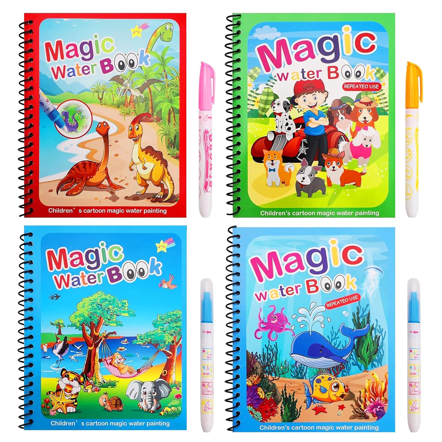 Pik A Boo 2 Water Magic Book Set Writing And Coloring - Activity Book