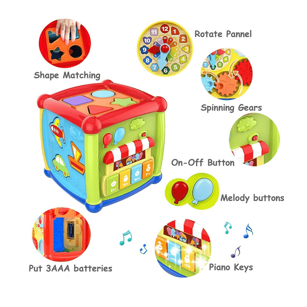 6-in-1 Learning Activity Cube Early Education Toy