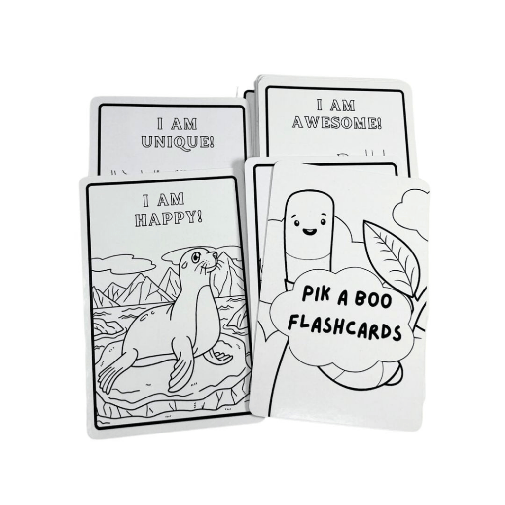 Pik A Boo Animal Affirmation Flashcards – Write & Wipe Learning Fun for Kids - pab016086