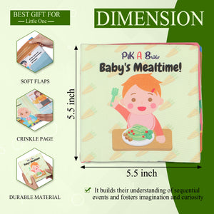 Pik A Boo Baby Mealtime Cloth Books | Fun Feeding Adventures - Cloth Book