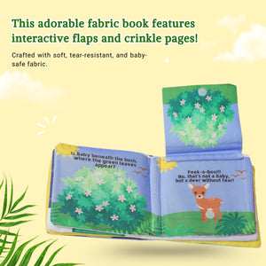 Pik A Boo Baby’s Cloth Book – Interactive Flap & Crinkle Pages for Infants - Cloth Book
