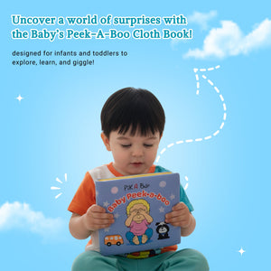 Pik A Boo Baby’s Cloth Book – Interactive Flap & Crinkle Pages for Infants - Cloth Book