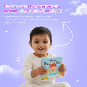 PiK A BOO Baby’s Day Cloth Book, Daily Routine For Calm Days - Cloth Book