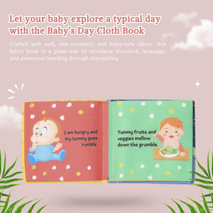 PiK A BOO Baby’s Day Cloth Book, Daily Routine For Calm Days - Cloth Book