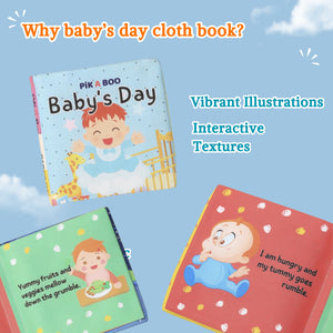 PiK A BOO Baby’s Day Cloth Book, Daily Routine For Calm Days - Cloth Book