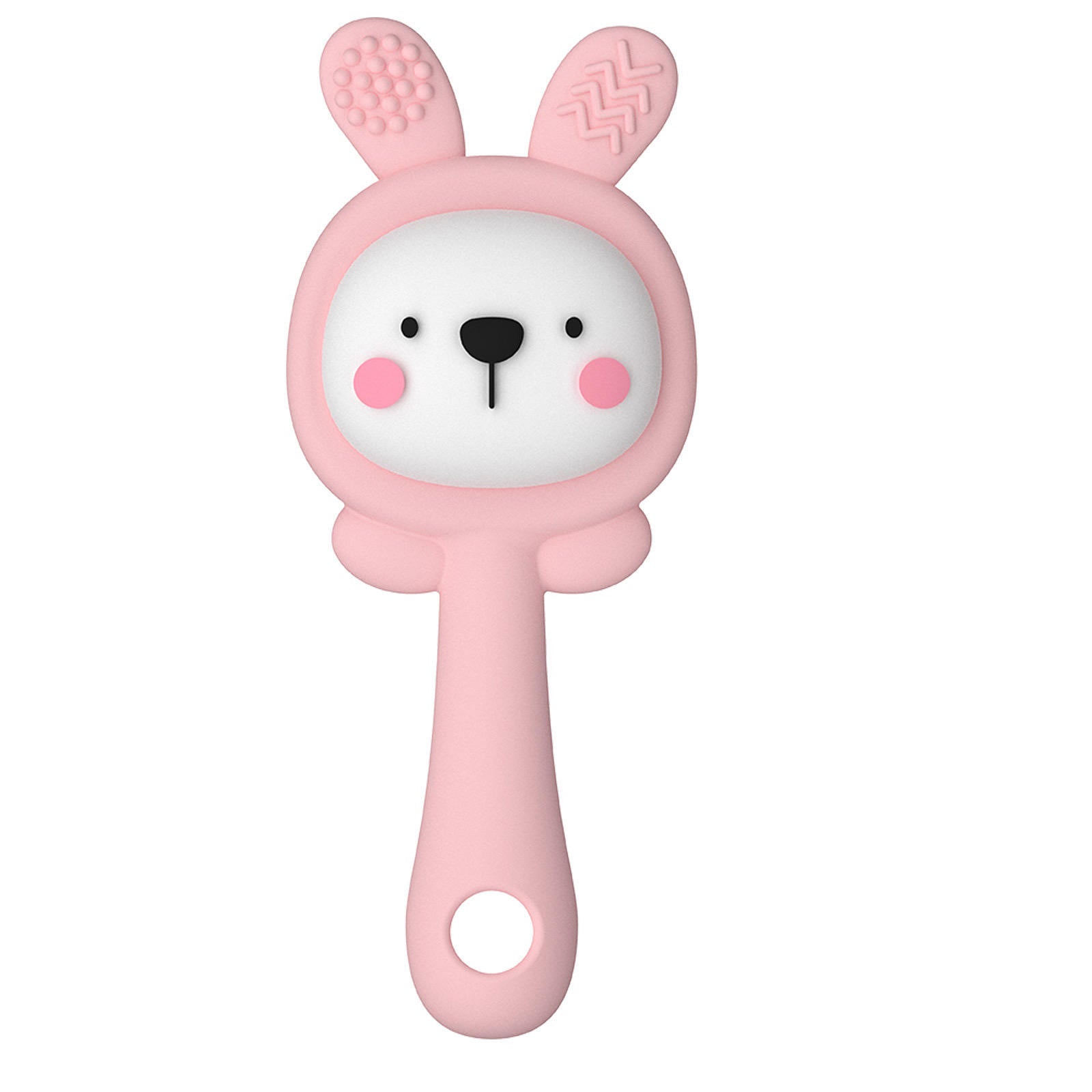 Pik A Boo Bunny Silicone Teether Rattle – Soft & Safe for Babies - PTYR13C3123681