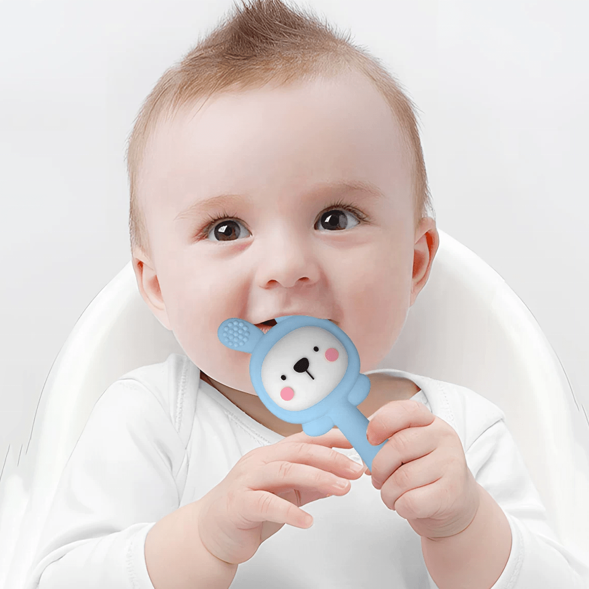 Pik A Boo Bunny Silicone Teether Rattle – Soft & Safe for Babies - PTYR13C3123679