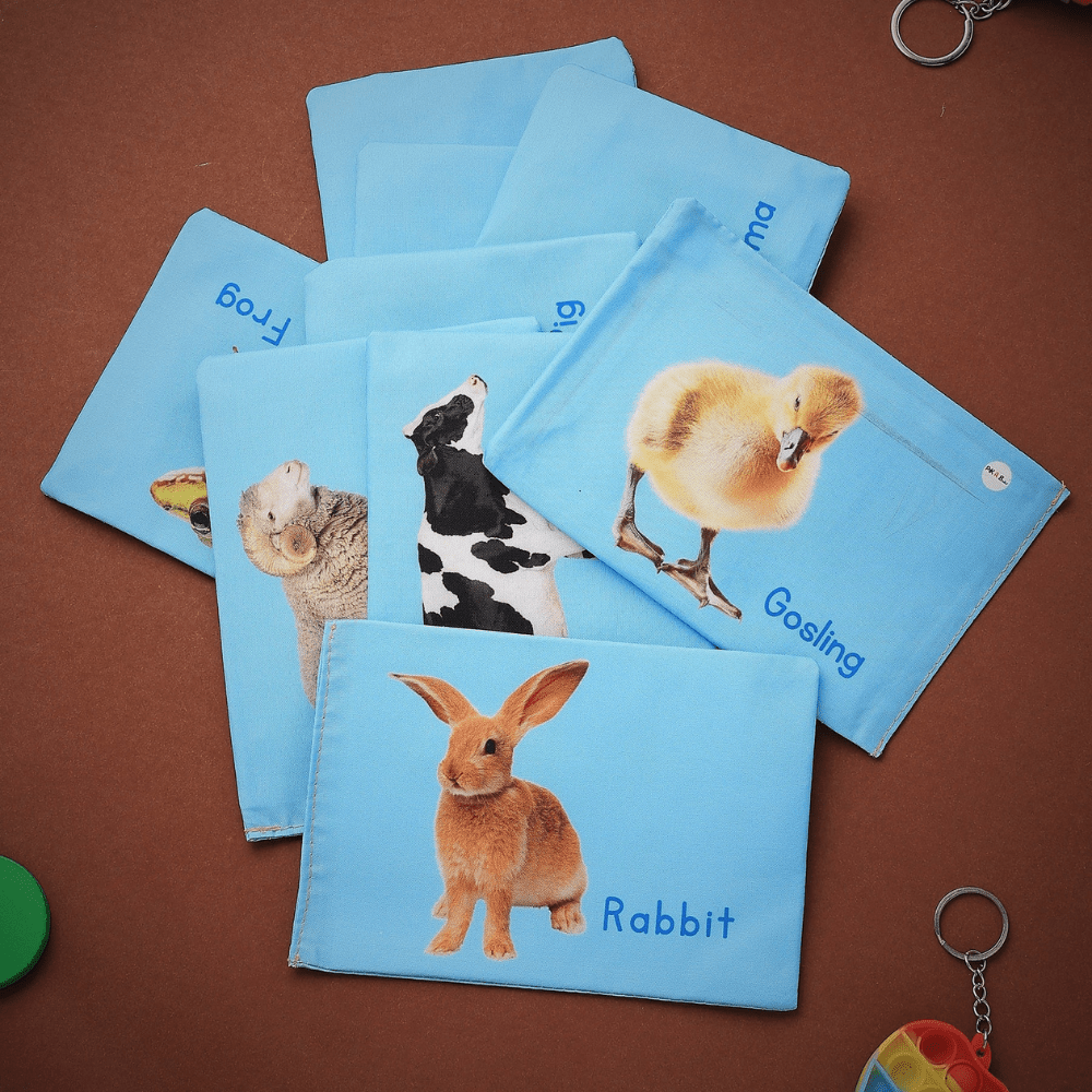 Pik A Boo Cloth Farm Animal Flash Cards – Early Learning & Brain Fun - pab016035