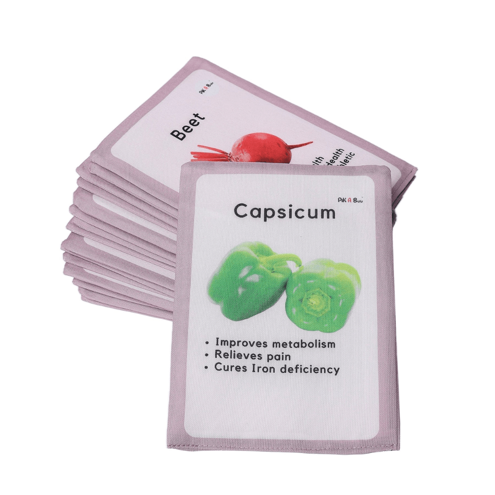 Pik A Boo Cloth Vegetable Flash Cards – Early Learning & Fun for Toddlers - pab016038