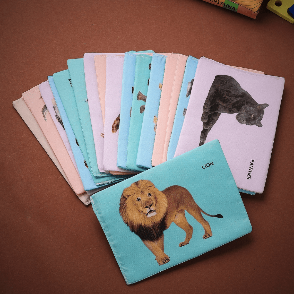 Pik A Boo Cloth Wild Animal Flash Cards – Early Learning & Brain Play - pab016039