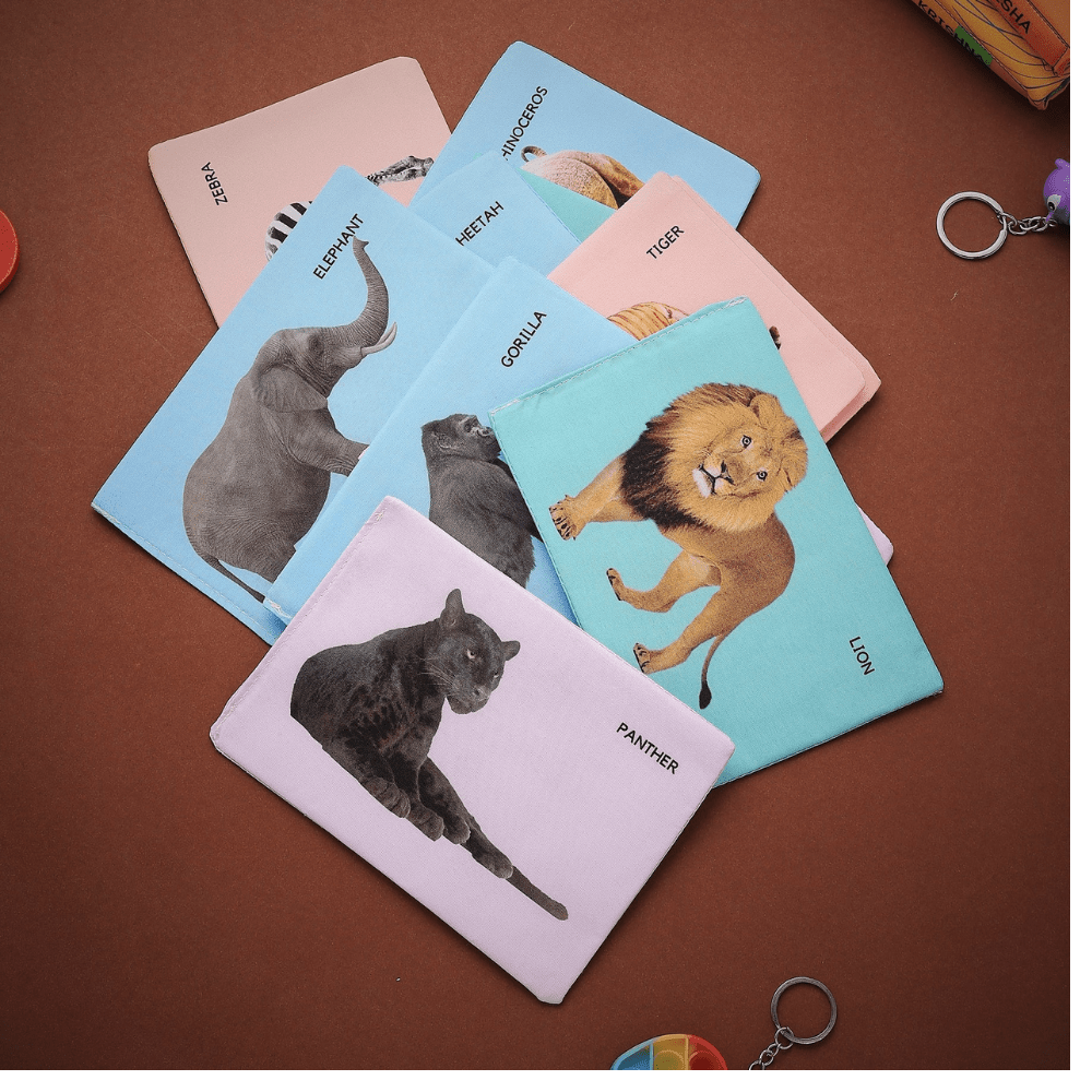 Pik A Boo Cloth Wild Animal Flash Cards – Early Learning & Brain Play - pab016039