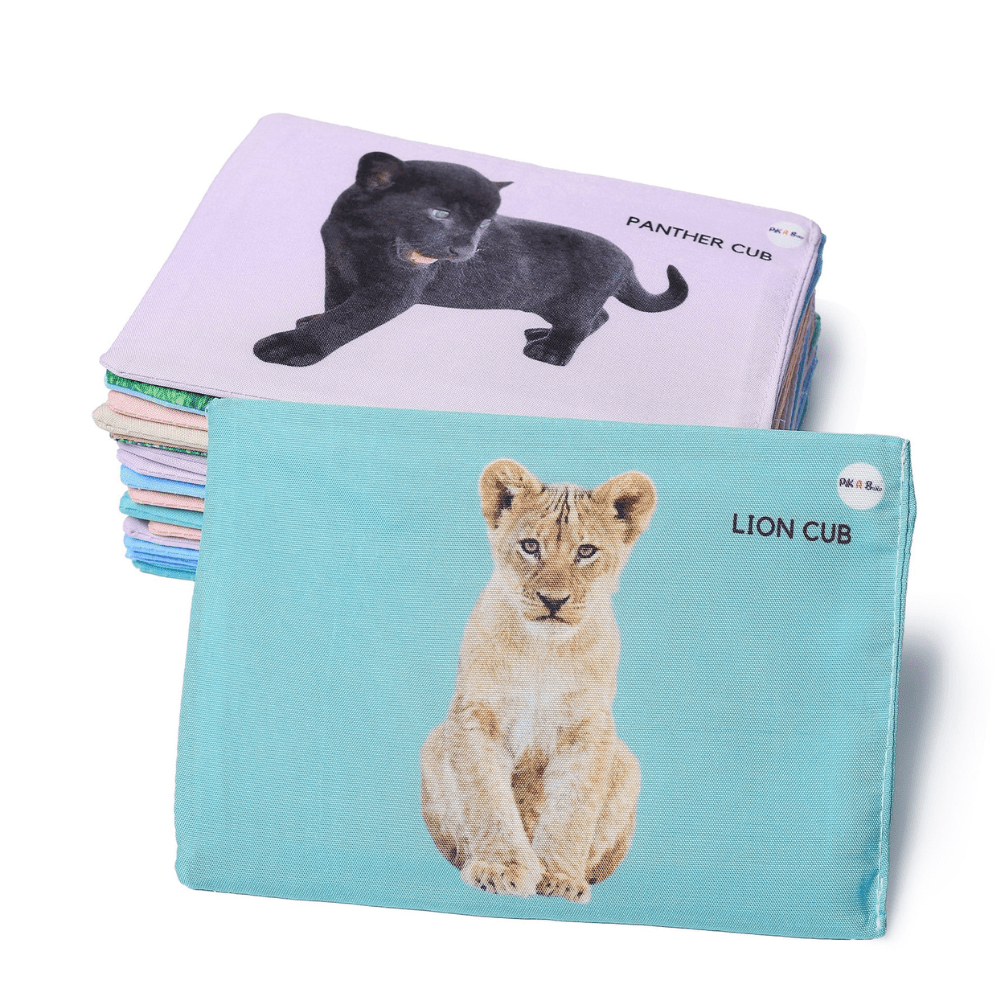 Pik A Boo Cloth Wild Animal Flash Cards – Early Learning & Brain Play - pab016039